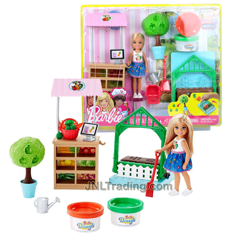 Year 2017 Barbie Dreamhouse Adventures Series 5-1/2 Inch Doll Playset - CHELSEA with Apple Tree Mold, Veggie Stands, Soil Press, Shovel, Water Can, Basket and 2 Colors of Dough