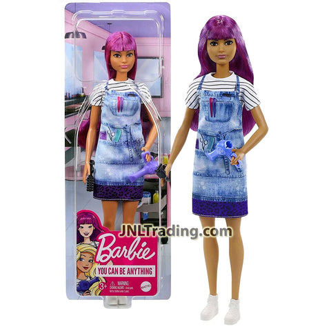 Year 2020 Barbie You Can Be Anything Series 12 Inch Career Doll - Hispanic SALON STYLIST GTW35 with Blow Dryer and Hairbrush