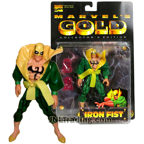  Marvel Comic Year 1997 Marvel's Gold Series 5-1/2 Inch Tall Action Figure - IRON FIST with Pair of Fury Fist