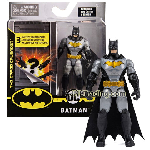 DC Comics The Caped Crusader Creature Chaos 4 Inch Tall Action Figure - BATMAN (Tactical Suit) 20124518 with 3 Mystery Accessories