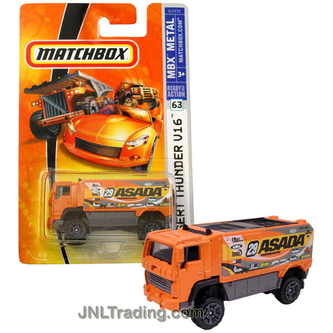 Matchbox Year 2007 MBX Metal Ready For Action Series 1:64 Scale Die Cast Metal Car #63 - Orange Heavy Duty Truck Asada DESERT THUNDER V16 (K7475)