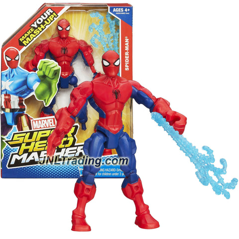 Hasbro Year 2013 Marvel Super Hero Mashers Series 6 Inch Tall Action Figure: SPIDER-MAN with Detachable Hands and Legs Plus Web-Blast