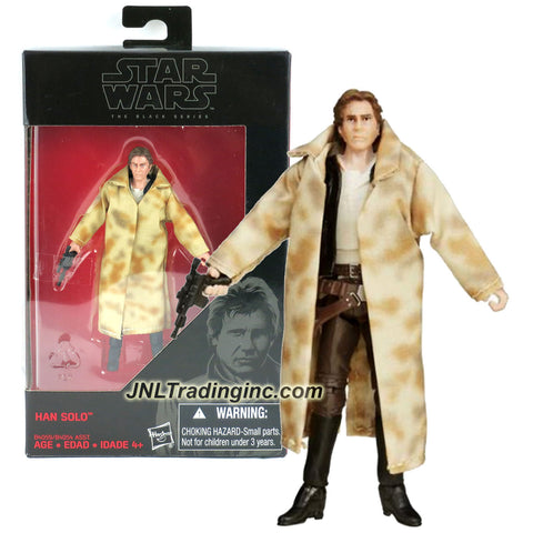 Hasbro Year 2015 Star Wars The Black Series Exclusive 4 Inch Tall Action Figure - HAN SOLO in Endor Trenchcoat (B4059) with Blaster