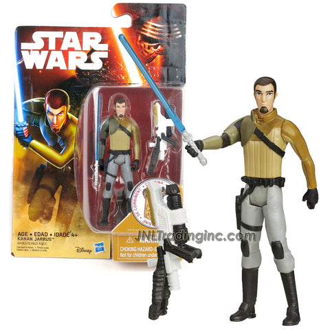 Hasbro Year 2015 Star Wars Rebels Series 4" Tall Figure - KANAN JARRUS with Blue Lightsaber and Build A Weapon Part #2