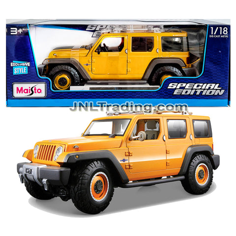 Maisto Special Edition Series 1:18 Scale Die Cast Car Set - Gold Yellow Sport Utility Vehicle SUV JEEP RESCUE CONCEPT TACTICAL
