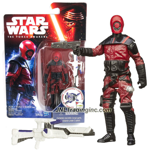 Hasbro Year 2015 Star Wars The Force Awakens Series 4 Inch Tall Action Figure - GUAVIAN (B4165) with Blaster Plus Build A Weapon Part #3