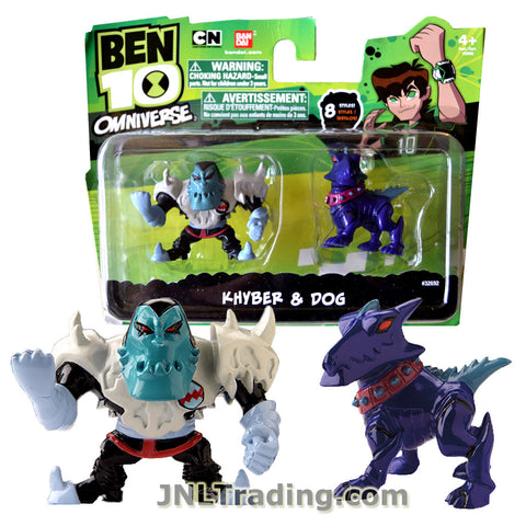 Cartoon Network Year 2013 Ben 10 Omniverse Series 2 Pack 2 Inch Tall Mini Action Figure Set - KHYBER and DOG
