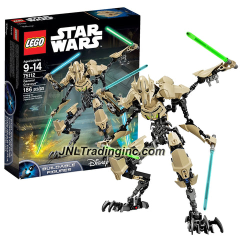 Lego Year 2015 Star Wars Series 12 Inch Tall Figure Set #75112 - GENERAL GRIEVOUS with 4 Lightsabers (Total Pieces: 186)