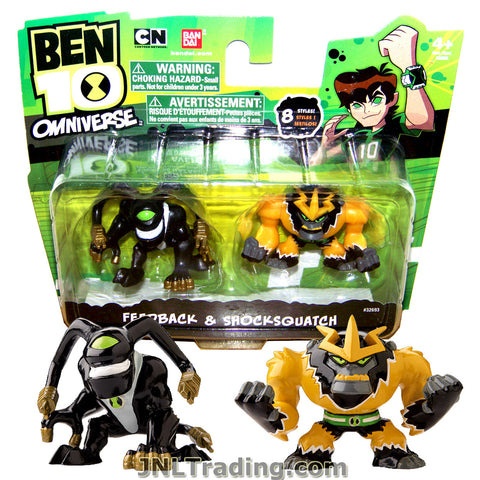 Cartoon Network Year 2013 Ben 10 Omniverse Series 2 Pack 2 Inch Tall Mini Action Figure Set - FEEDBACK and SHOCKSQUATCH