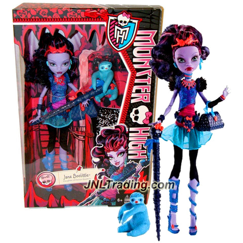 Mattel Year 2013 Monster High Diary Series 11 Inch Doll Set - JANE BOOLITTLE "Daughter of Doctor Boolittle" with Purse, Pet Needles "Voodoo Sloth", Hairbrush, Walking Stick, Diary and Doll Stand
