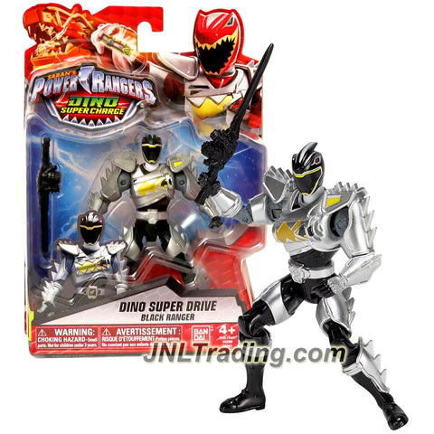 Bandai Year 2015 Saban's Power Rangers Dino Super Charge Series 5 Inch Tall Action Figure - Dino Super Drive BLACK RANGER with Sword
