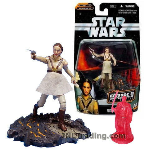 Star Wars Year 2006 The Saga Collection Revenge of the Sith Series 3-1/2 Inch Tall Figure :PADME with Blaster, Display Base and Holographic Obi-Wan Kenobi