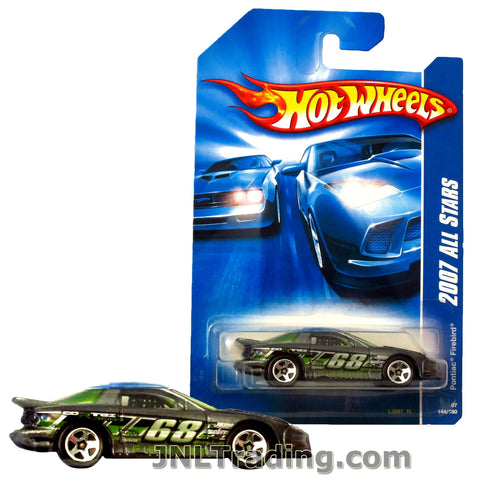 Hot Wheels Year 2007 All Stars Series 1:64 Scale Die Cast Car Set #144 - Cortez Racing 68 Dark Grey Color Pony Car PONTIAC FIREBIRD L3097