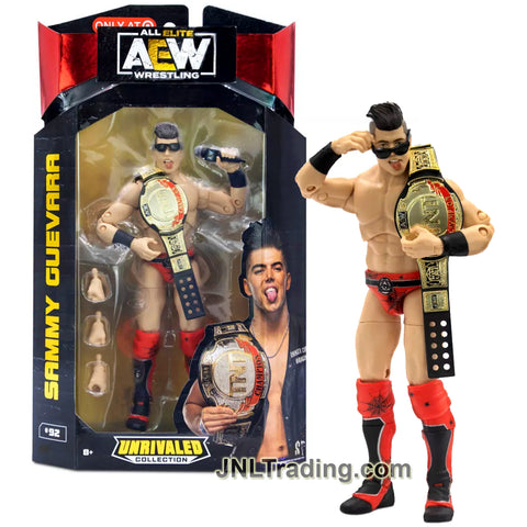 Year 2022 All Elite Wrestling AEW Unrivaled Collection 6.5 Inch Figure #92 - SAMMY GUEVARA with Alternative Hands, Microphone and Championship Belt