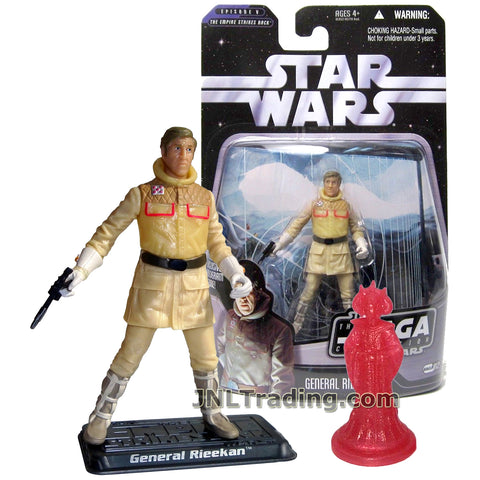 Star Wars Year 2006 The Saga Collection Episode V The Empire Strikes Back Series 4 Inch Tall Figure - GENERAL RIEEKAN with Blaster, Display Base and Exclusive QUEEN AMIDALA Hologram Figure