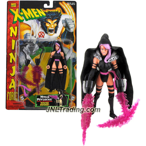 Marvel Comics Year 1996 X-MEN Ninja Force Series 5-1/2 Inch Tall Figure - NINJA PSYLOCKE with Cape and Extending Power Sword