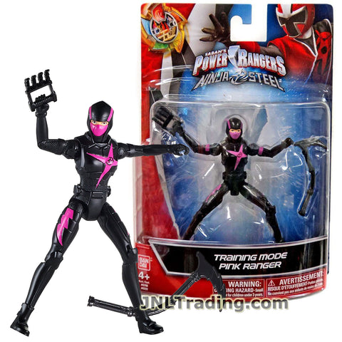 Power Rangers Year 2017 Ninja Steel Series 5 Inch Tall Figure - Training Mode PINK RANGER with Claw and Sickle