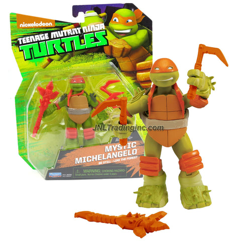 Playmates Year 2014 Nickelodeon Teenage Mutant Ninja Turtles 5 Inch Tall Action Figure : Be Still - Like the Forest MYSTIC MICHELANGELO with Twin Kama and Battle Axe