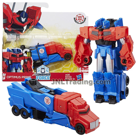 Transformers Year 2016 Transformers Robots In Disguise Combiner Force 1 Step Changer 5 Inch Tall Figure - OPTIMUS PRIME (Vehicle Mode: Rig Truck)