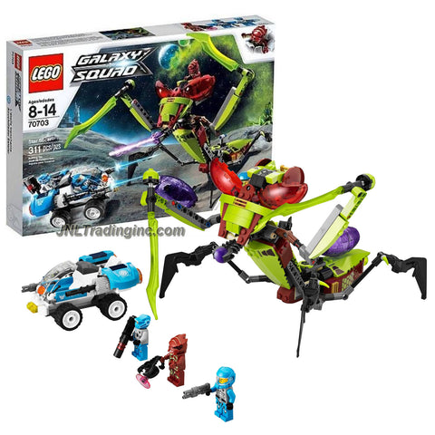 Lego Year 2013 Galaxy Squad Series 10 Inch Long Vehicle Set #70703 - STAR SLICER with Shooting Function, Stinging Claws and a Cocoon Plus 2-in-1 Vehicle, Solomon Blaze, Robot Sidekick and Red Buggoid (Total Pieces: 311)