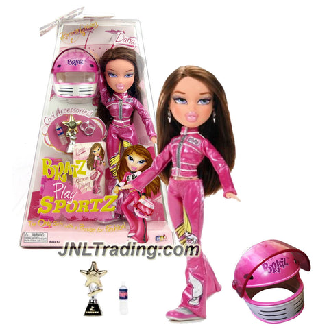 MGA Entertainment Bratz Play Sportz Series 10 Inch Doll - Racecar Driver DANA in with Earrings, Water Bottle, Trophy, Helmet and Hairbrush