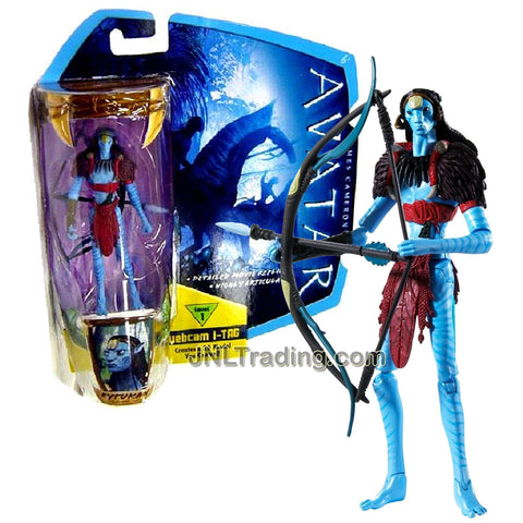 Year 2009 James Cameron's Avatar Highly Articulated Detailed 4 Inch Tall Movie Replica Action Figure - Na'vi Eytukan with Bow and Arrow Plus Level 1 Webcam i-Tag 