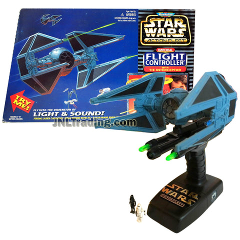 Star Wars Year 1997 Action Fleet Flight Controller Series 7 Inch Long Electronic Vehicle Set - IMPERIAL TIE INTERCEPTOR with Firing Cannons and Real Sound Effects