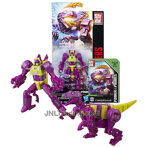 Year 2017 Transformers Generations Power of the Primes Series Legends Class 4 Inch Tall Figure - Cindersaur with Collector Card (Beast Mode: Lizard Monster)