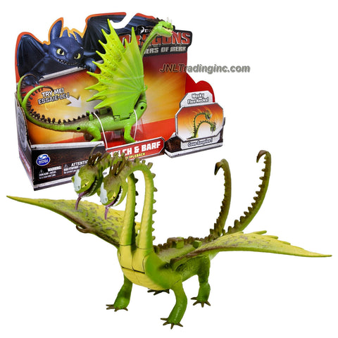 Spin Master Year 2013 Dreamworks Movie Series "DRAGONS - Defenders of Berk" 10 Inch Long Dragon Figure - Zippleback BELCH and BARF with Wing Flap Action, Wacky Flex Necks and Double Headed Attack