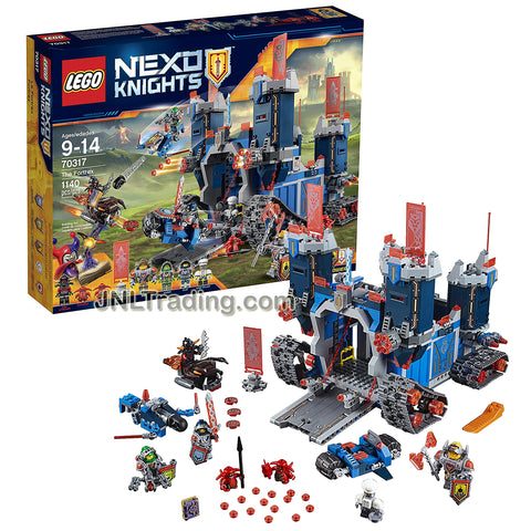 Lego Year 2016 Nexo Knights Set #70317 - THE FORTREX with Night Cycle, Aero Striker, Firesquito Plus Clay Moorington, Aaron Fox, Axl, Chef Eclair, Ash Attacker & 2 Scurriers Minifigures (Pieces:1140)