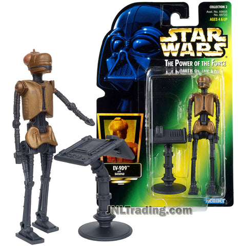 Star Wars Year 1997 Power of The Force Series 4-1/2 Inch Tall Figure : Palace Droid Taskmaster EV-9D9 with Datapad