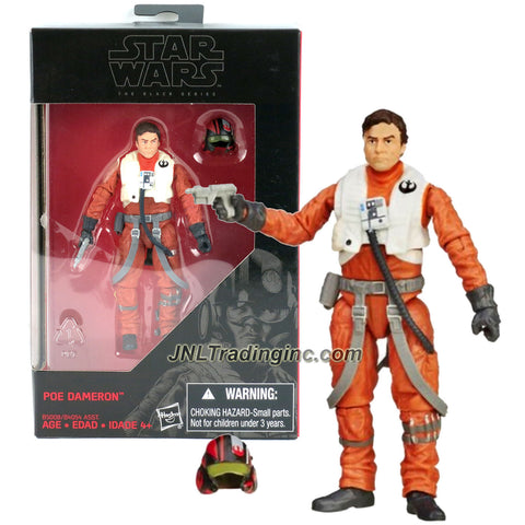 Hasbro Year 2015 Star Wars The Black Series Exclusive 4 Inch Tall Action Figure - POE DAMERON (B5008) with Blaster and Pilot Helmet