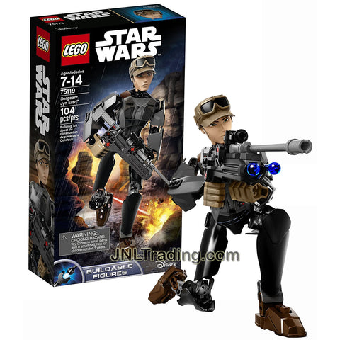 Year 2016 Lego Star Wars Rogue One Series Figure Set #75119 - SERGEANT JYN ERSO with Blaster Rifle and Tonfa Sticks (104 Pcs)