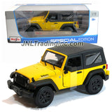 Maisto Special Edition Series 1:18 Scale Die Cast Car - Yellow Sports Utility Vehicle 2014 JEEP WRANGLER WILLYS (SUV Dimension: 8-1/2" x 4-1/2" x 4")