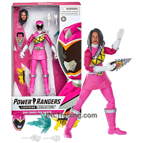 Year 2022 Power Rangers Lightning Collection 6 Inch Tall Figure - DINO CHARGE PINK RANGER with Alternative Heads, Hands, Drill and Blaster