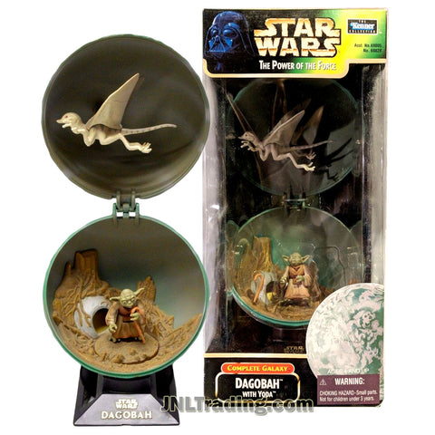 Star Wars Year 1998 The Power of the Force Complete Galaxy Series 5 Inch Diameter Planet Set - DAGOBAH with Flying Creature and Yoda with Gimer Stick