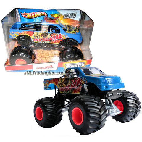 Hot Wheels Year 2013 Monster Jam 1:24 Scale Die Cast Official Monster Truck Series - INSTIGATOR (X9027) with Monster Tires, Working Suspension and 4 Wheel Steering (Dimension - 7" L x 5-1/2" W x 4-1/2" H)