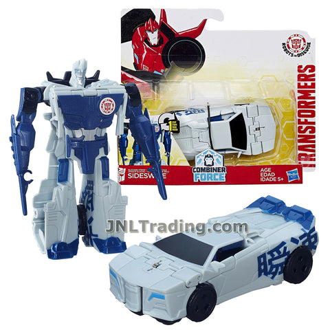 Transformers Year 2016 Transformers Robots In Disguise Combiner Force 1 Step Changer 5 Inch Tall Figure - Blizzard Strike SIDESWIPE (Vehicle Mode: Sports Car)