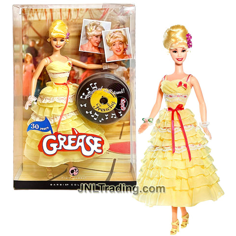 Year 2008 Barbie Grease 30th Anniversary Series12 Inch Doll - FRENCHY M3256 in Yellow Dress with Musical Doll Stand