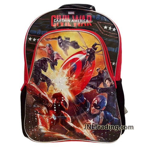 Marvel Captain America Civil War School Backpack with 2 Compartments, 2 Side Pockets and Adjustable Shoulder Straps
