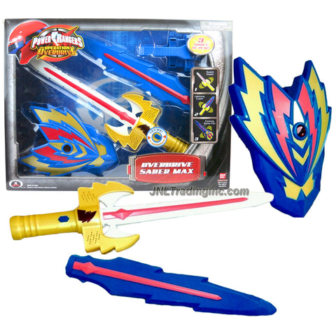 Bandai Year 2006 Power Rangers Operation Overdrive 16 Inch Electronic Weapon Set - OVERDRIVE SABER MAX with Sword, Thunder Bolt and Shield that Combines Plus Light and Sounds FX