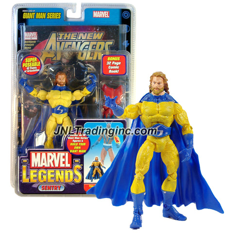 ToyBiz Year 2006 Marvel Legends Giant Man Series 6 Inch Tall Action Figure - Bright Yellow Bearded Variant SENTRY with Super Poseable 42 Points of Articulation Plus Bonus of 32 Page Comic Book and Giant Man's Left Arm
