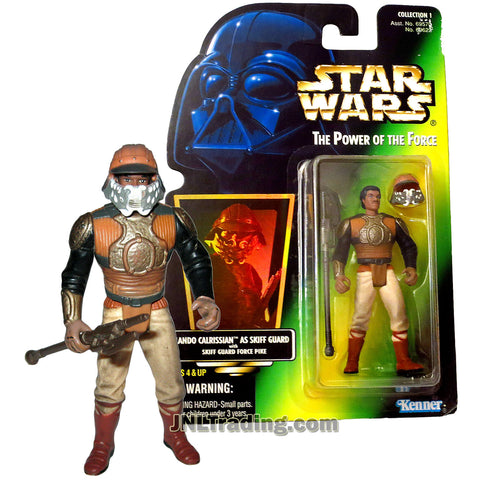 Star Wars Year 1996 Power of The Force Series 4 Inch Tall Figure - LANDO CALRISSIAN as Skiff Guard with Force Pike and Helmet