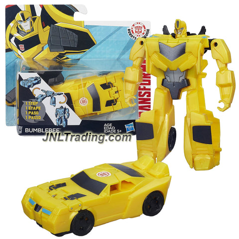 Hasbro Year 2015 Transformers Robots in Disguise Animation Series One Step Changer 5 Inch Tall Figure - Autobot BUMBLEBEE (Vehicle Mode: Sports Car)
