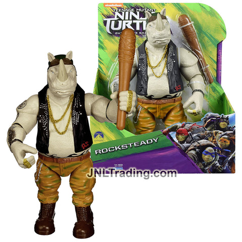 Year 2016 Teenage Mutant Ninja Turtles TMNT  Out of the Shadows Movie Series 11 Inch Tall Figure - ROCKSTEADY with Club