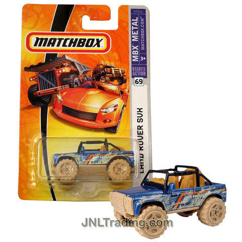 Matchbox Year 2007 MBX Metal Ready For Action Series 1:64 Scale Die Cast Metal Car #69 - Muddy Blue Color All Terrain Vehicle LAND ROVER SVX K9516