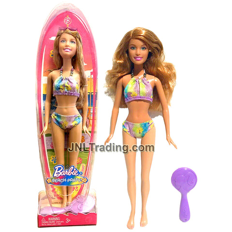 Year 2008 Barbie Beach Party Series 12 Inch Doll - Caucasian Model SUMMER N4903 in Purple Bikini Swimsuit with Sunglasses and Hairbrush