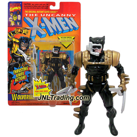 ToyBiz Year 1993 Marvel Comics The Uncanny X-MEN Series 5 Inch Tall Action Figure - 5th Edition WOLVERINE with Mask, Knives & Trading Card