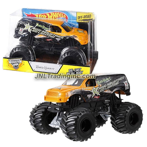 Hot Wheels Year 2013 Monster Jam 1:24 Scale Die Cast Official Monster Truck Series - Joe Sylvester Rigid Industries Led Lighting XD Series BAD HABIT (BGH43) with Monster Tires, Working Suspension and 4 Wheel Steering (Dimension - 7" L x 5-1/2" W x 4-1/2" H)