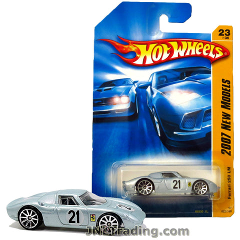 Hot Wheels Year 2007 New Models Series 1:64 Scale Die Cast Car Set #23 - Silver Luxury Sports Coupe FERRARI 250 LM K6155